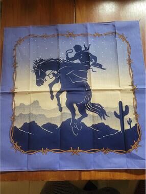 Western Cowboy Horse and Rider Bandana Scarf